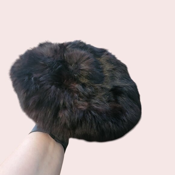 Accessories - Vintage Ladies Mahogany Brown Real Fur Beret/Hat